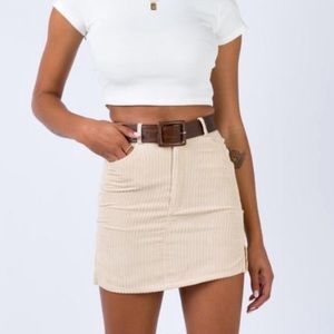 Princess Polly Beige Corduroy mini skirt